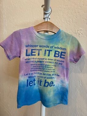 Rowdy Sprout Kids Tie-Dye 'Let It Be' Tee - Blue, Purple, Green